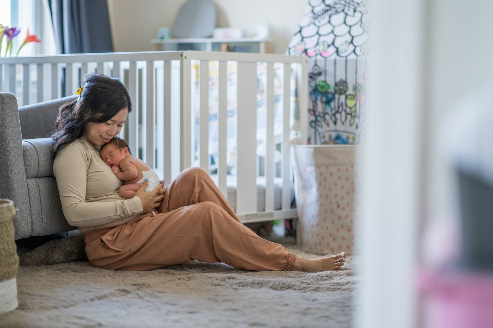 A mother provides loving care