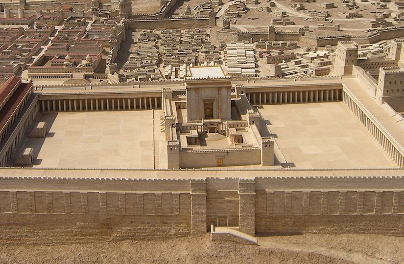 One important story in the Bible of Jesus’ childhood is the time He stayed behind at the temple (temple model photo by David Treybig).