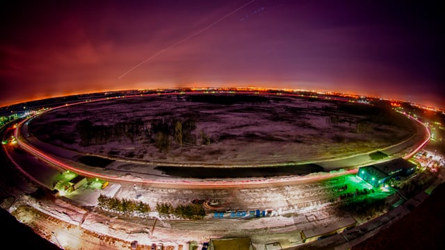 Tevatron, one of the particle accelerators used in searching for Higgs boson, 