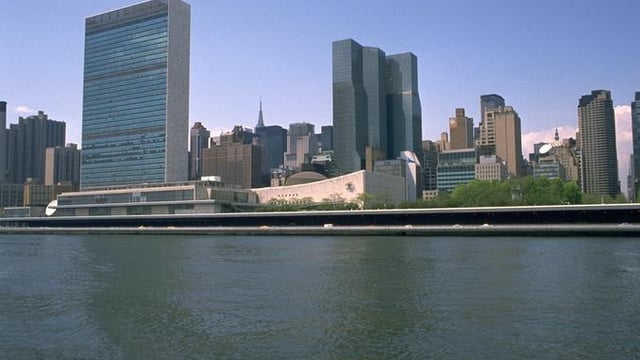United Nations buildings in New York.
