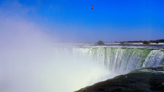 Waterfall representing United States rushing toward the fiscal cliff.
